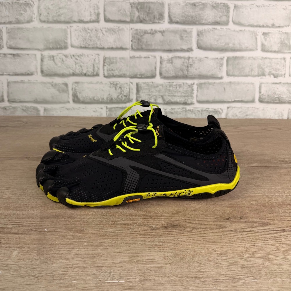 Vibram V-Run FiveFingers Barefoot Running Shoes Black Yellow Mens 11.5-12